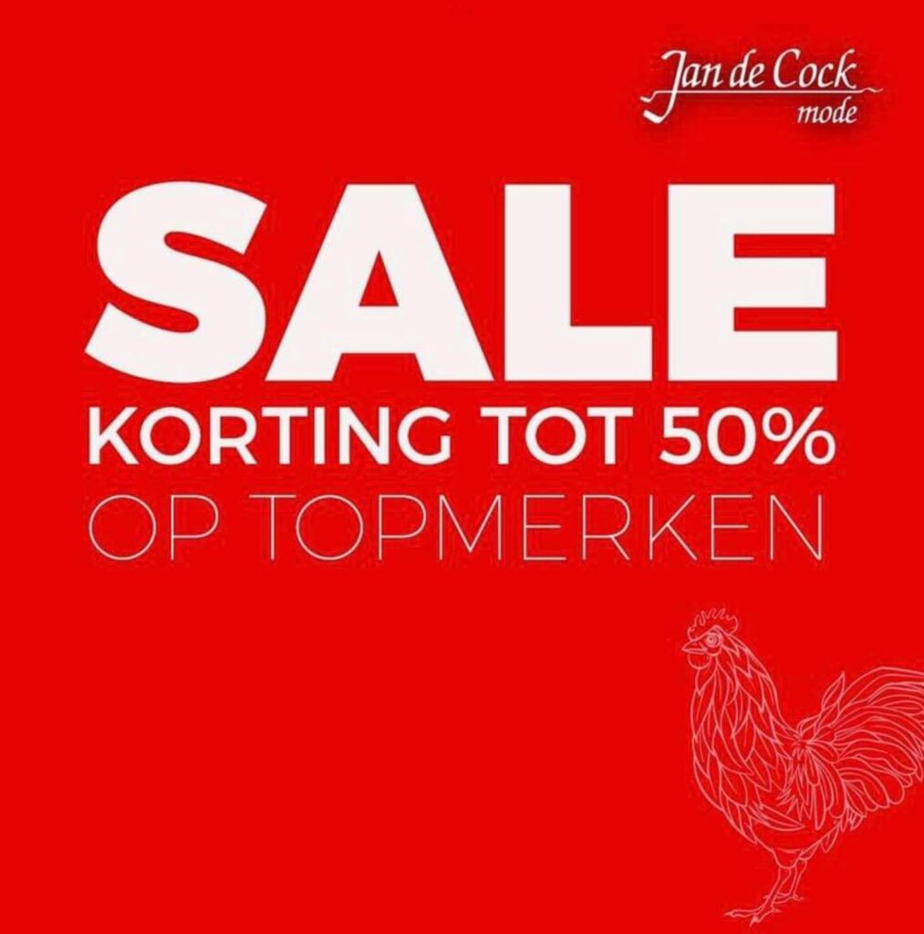 Sale bij Jan de Cock Mode in TIlburg